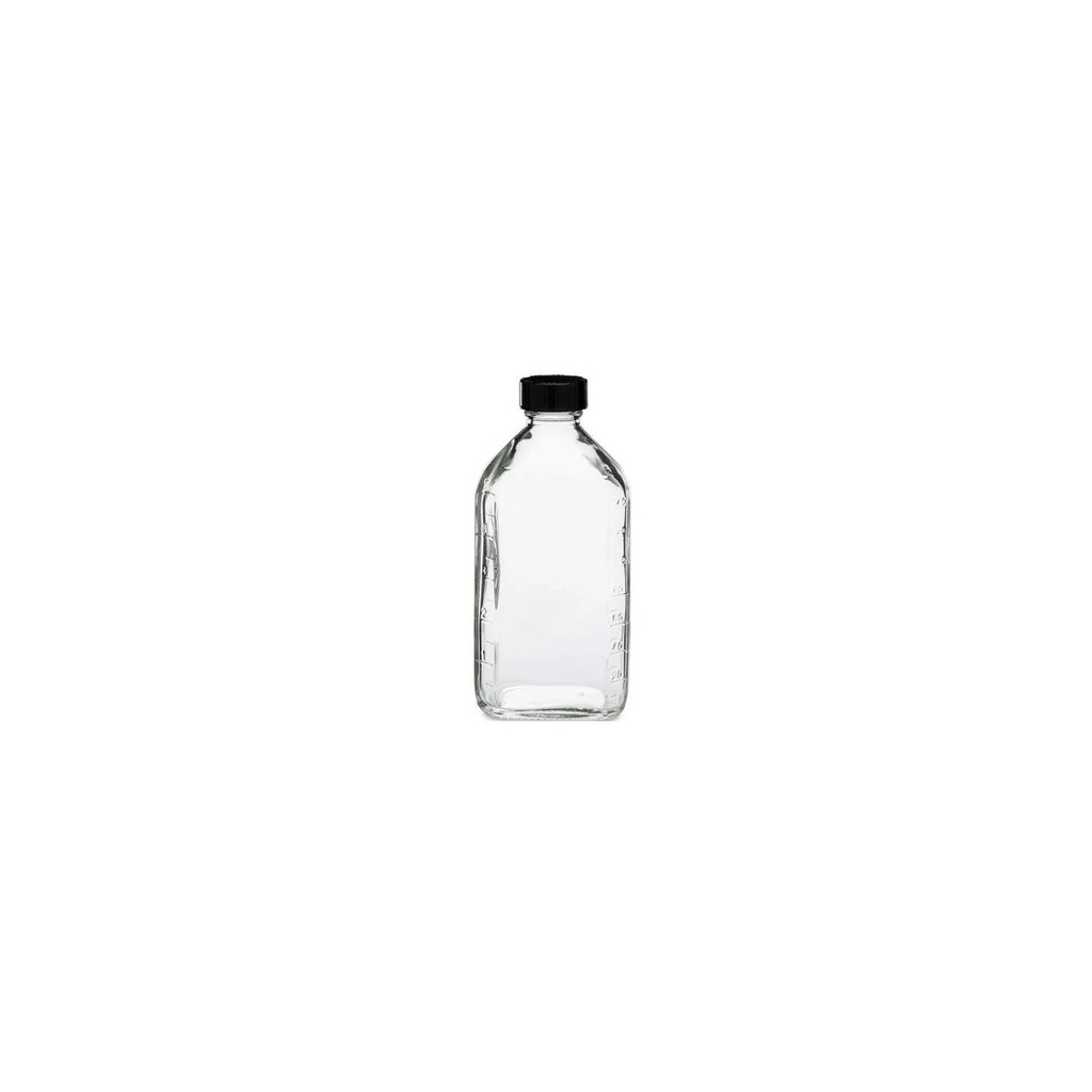 TW-09 Clear+Black Lid 200ml Glass Bottle 70 Pcs