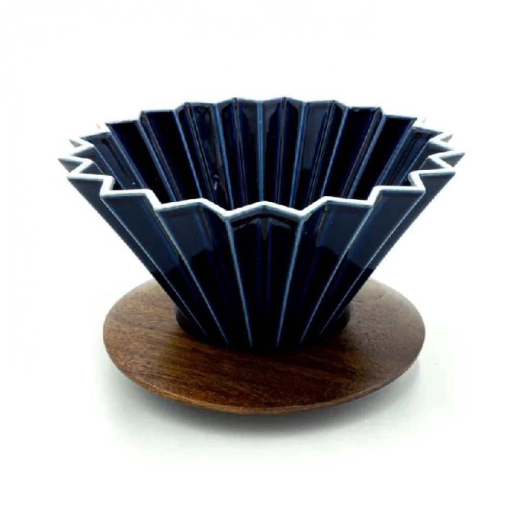 Origami Ceramic Dripper With Wood Holder